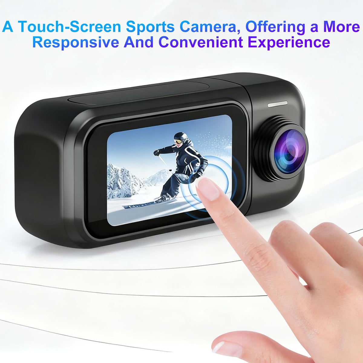 4K HD Action Camera with 1.47" Touch Screen POV Body Cam for Travel & Vlogging
