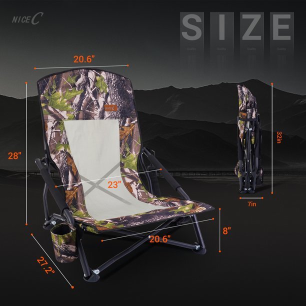 Heavy Duty Folding Camping & Hunting Chair with Cup Holder - Lightweight & Durable