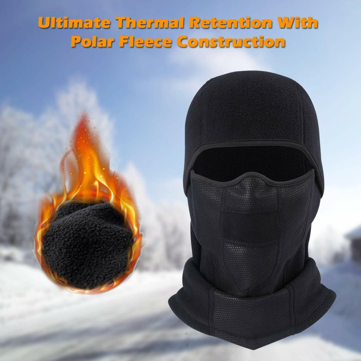 Winter Motorcycle Balaclava Face Cover Windproof Fleece Mask