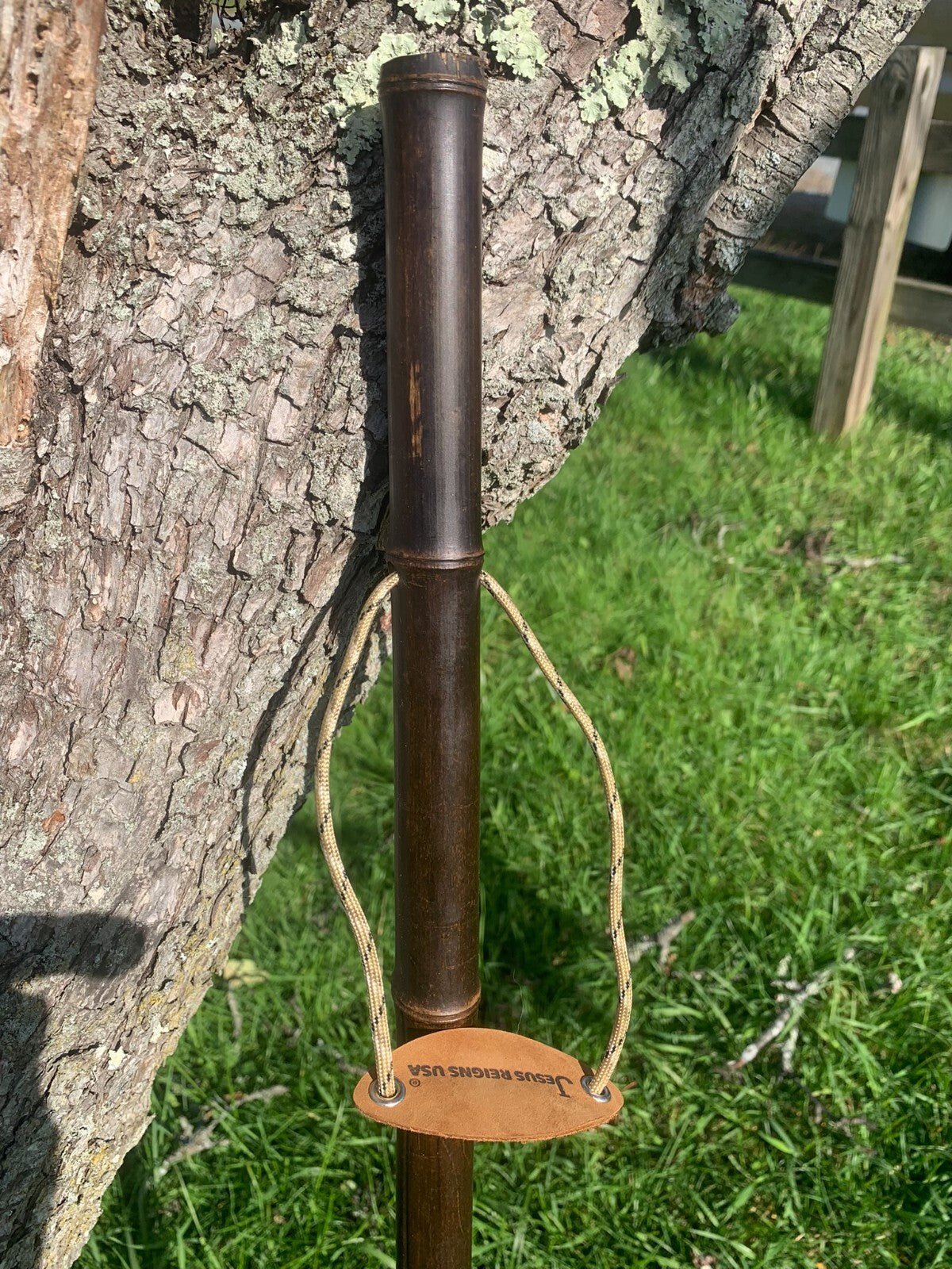Weathered Bamboo Walking Stick for Hiking & Trekking - Handmade in USA
