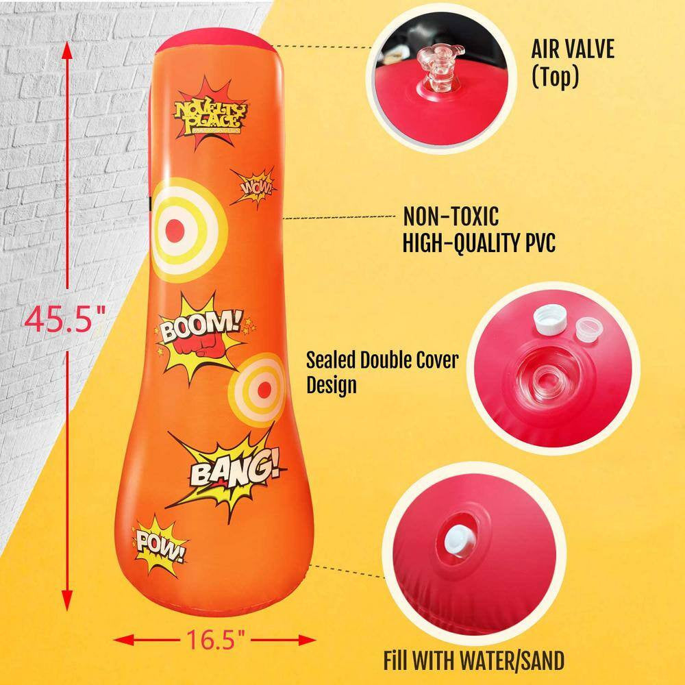 Kids Inflatable Punching Bag - Free Standing 4.5 Ft. Socker Bopper Buddy