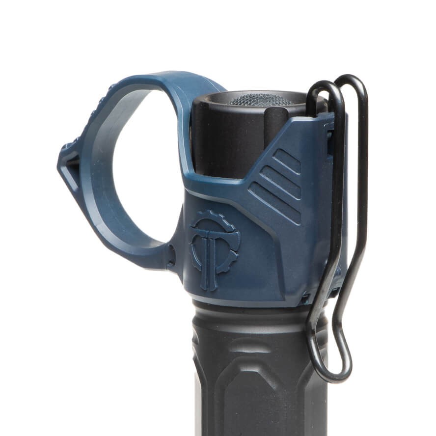 Deep Carry Flashlight Ring with Pocket Clip for Handheld Lights