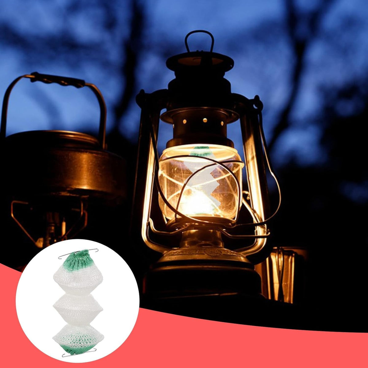 6 Pcs Propane Lantern Gas Mantles with Clips for Camping and Outdoor Use