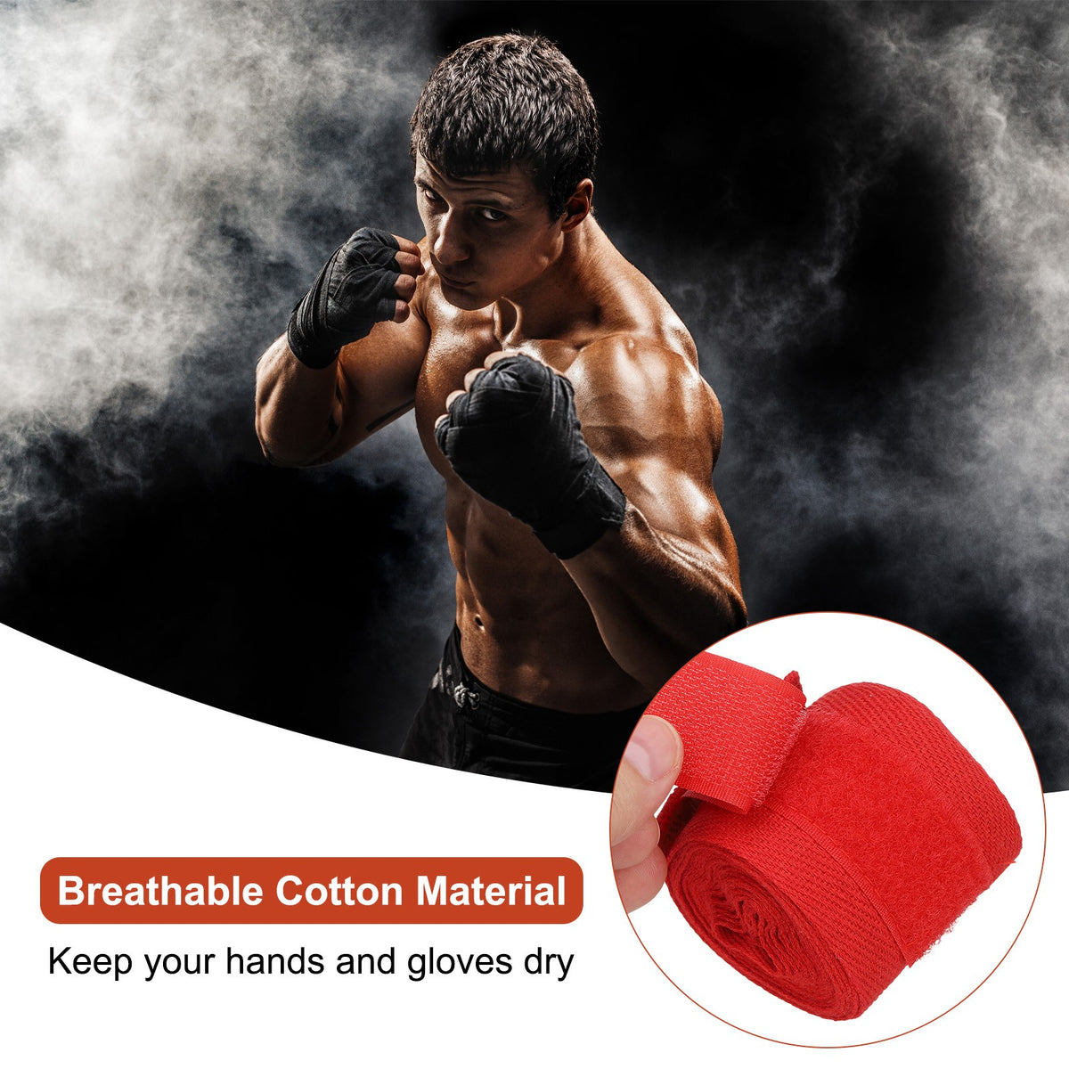4 Pack Boxing Hand Wraps 98 Inch Long Elastic Fist Mitts for Muay Thai, Boxing, MMA, Kickboxing