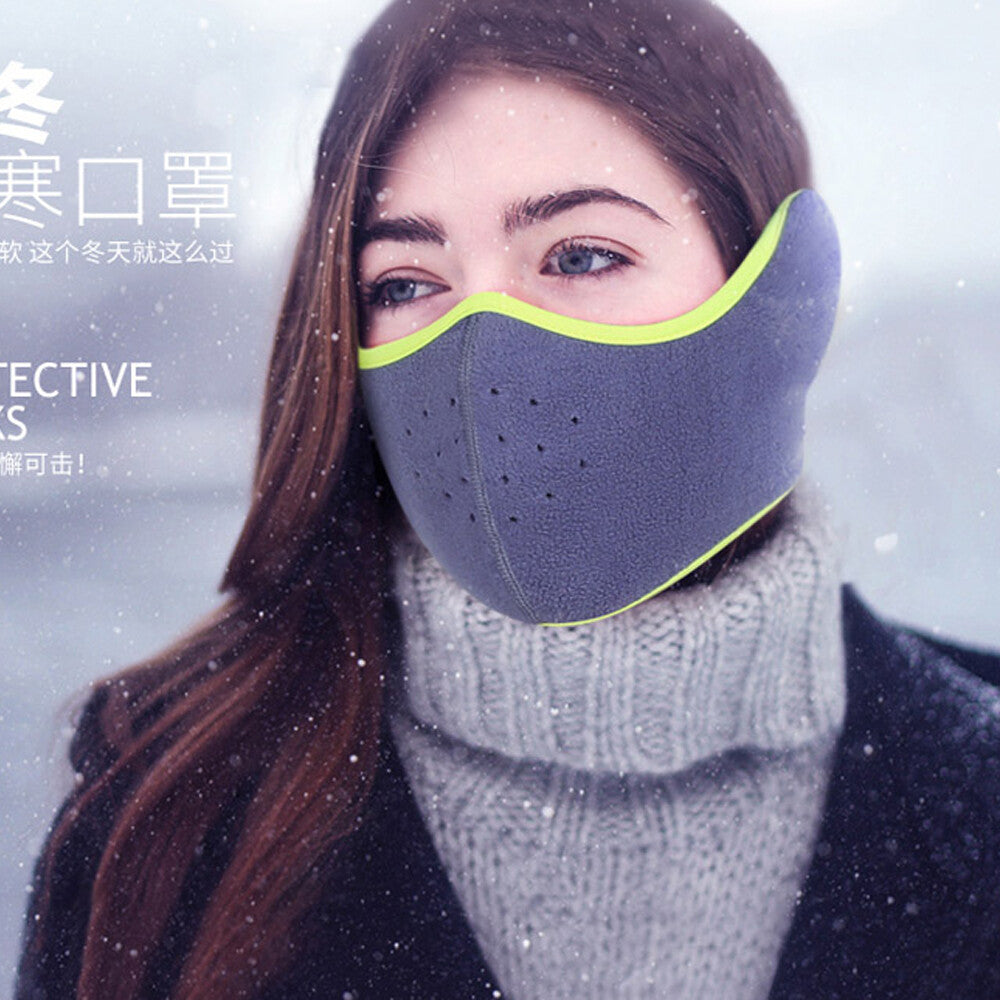 Winter Fleece Half Face Mask Windproof Ski Motorcycle Balaclava Ear Warmer