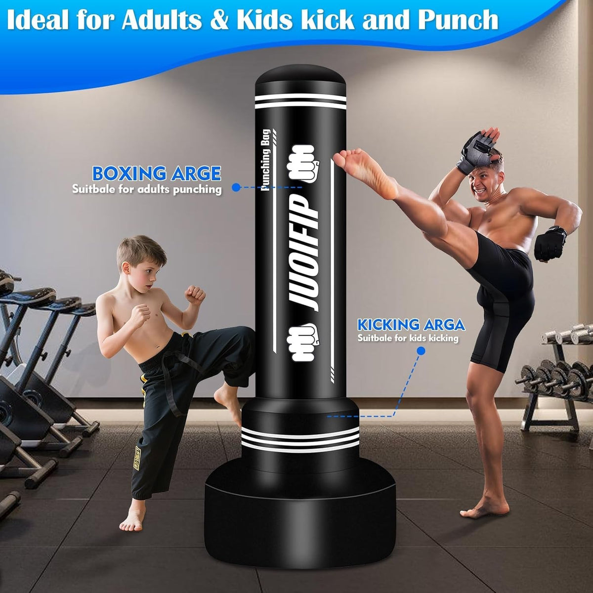 70-Inch Boxing Bag with Stand for Home Fitness & Stress Relief