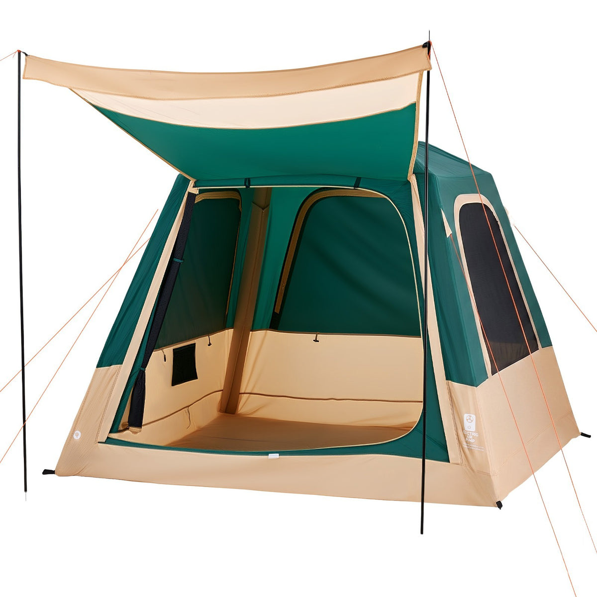 Inflatable Camping Tent for 4 Persons with Rechargeable Pump - Easy Setup & UV Protection