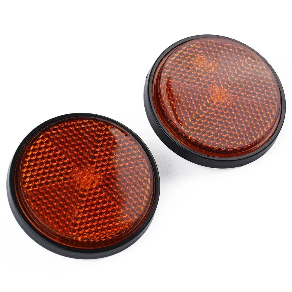 Universal Circular Safety Reflectors for Motorcycle ATV Truck - Bolt-On, High Visibility, Weatherproof