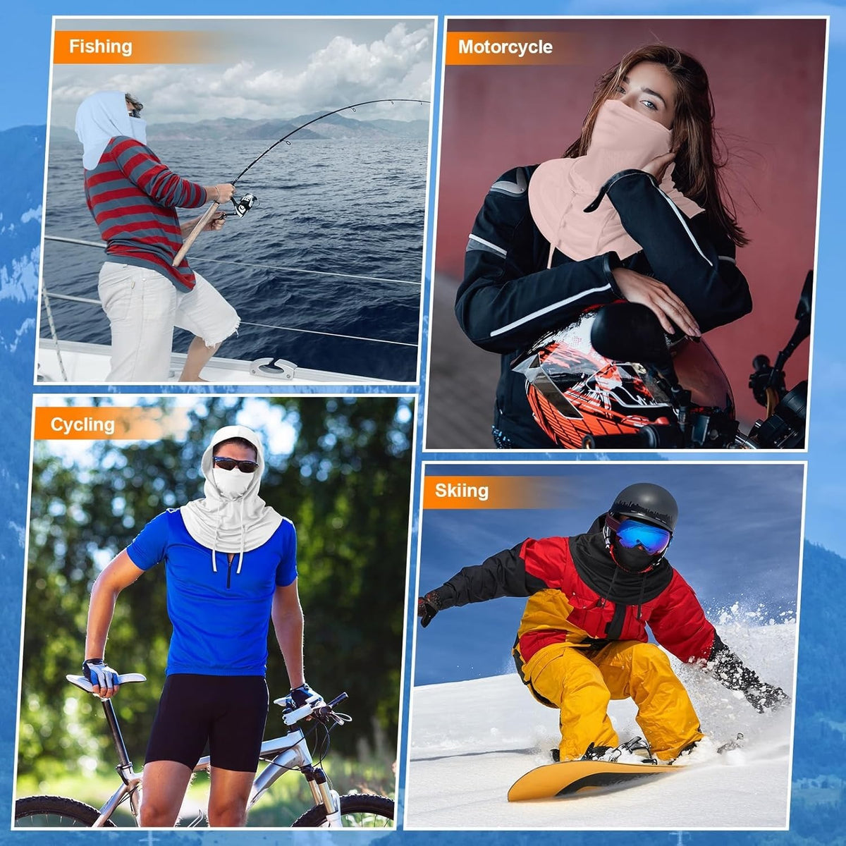 UV Protection Cooling Balaclava Face Mask 3-in-1 Full Head Cover for Sun Outdoor Activities