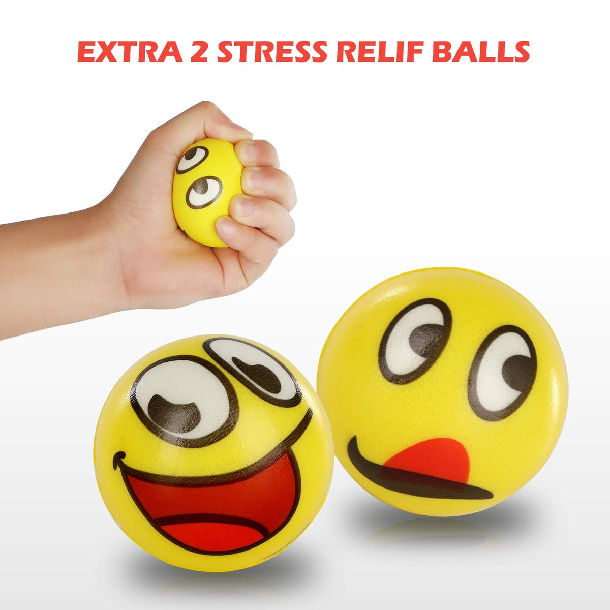 Stress Buster Desktop Punching Bag Stand with 2 Extra Balls - Red Reflex Boxing