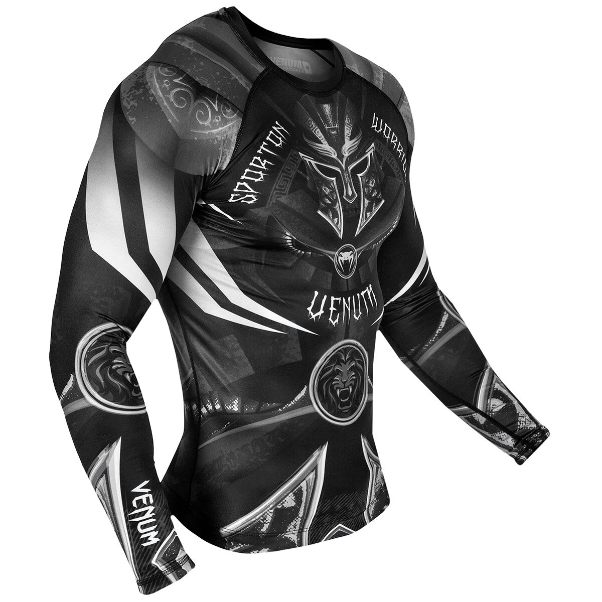 Long Sleeve MMA Rashguard for Combat Sports - Black White