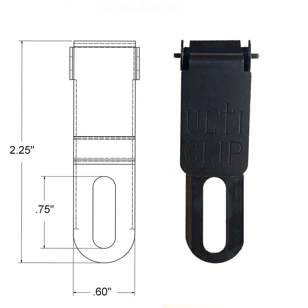 Slim Ulticlip 2.2-Inch Beltless Concealed Carry Clip - Black Oxide Steel