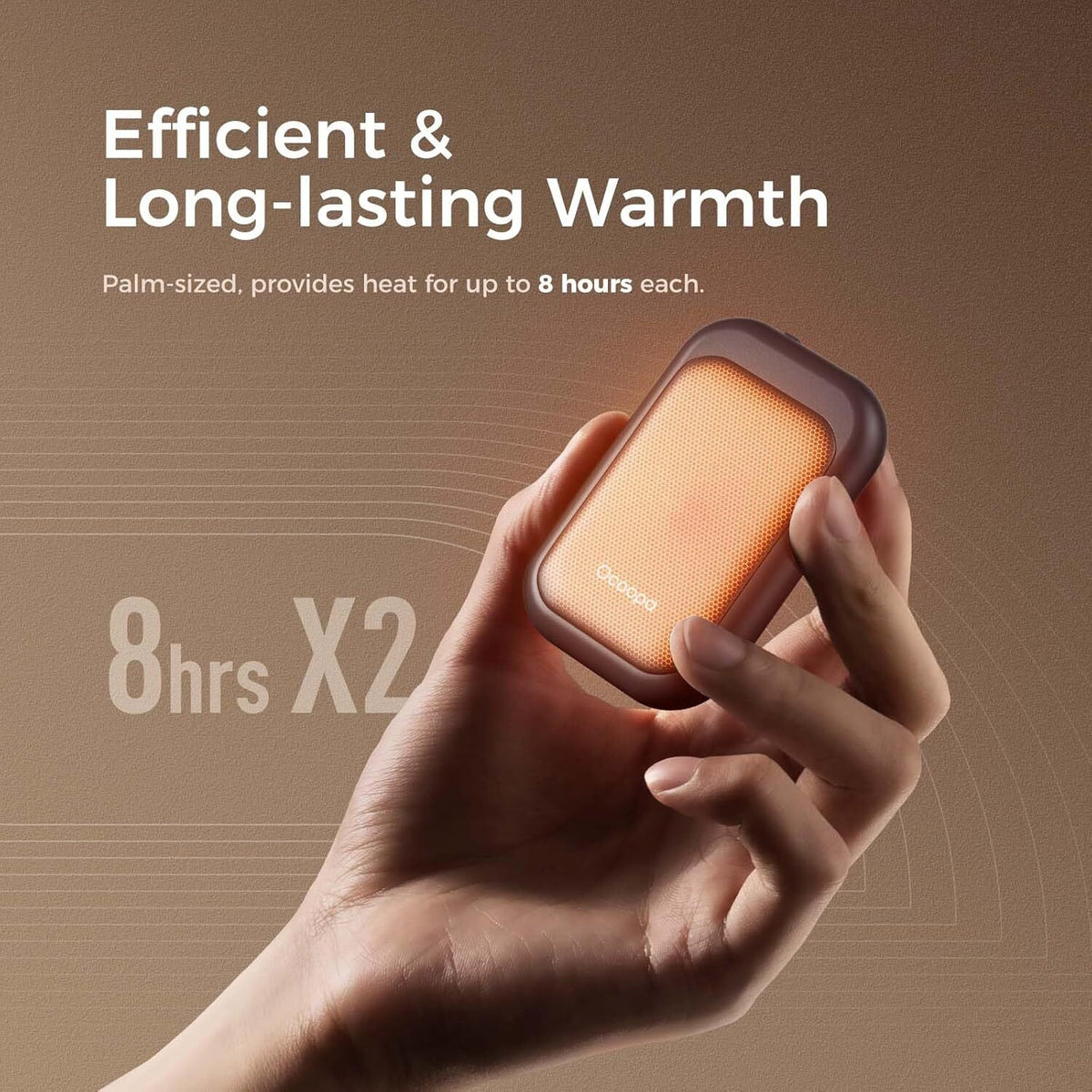 Rechargeable Hand Warmer with Magnetic Pairing - Portable 8-Hour USB Heater, 5000mAh