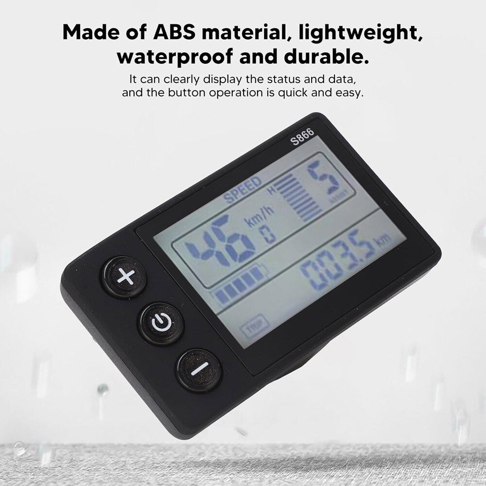 Electric Bike LCD Display 24V/36V/48V Waterproof Segment Meter