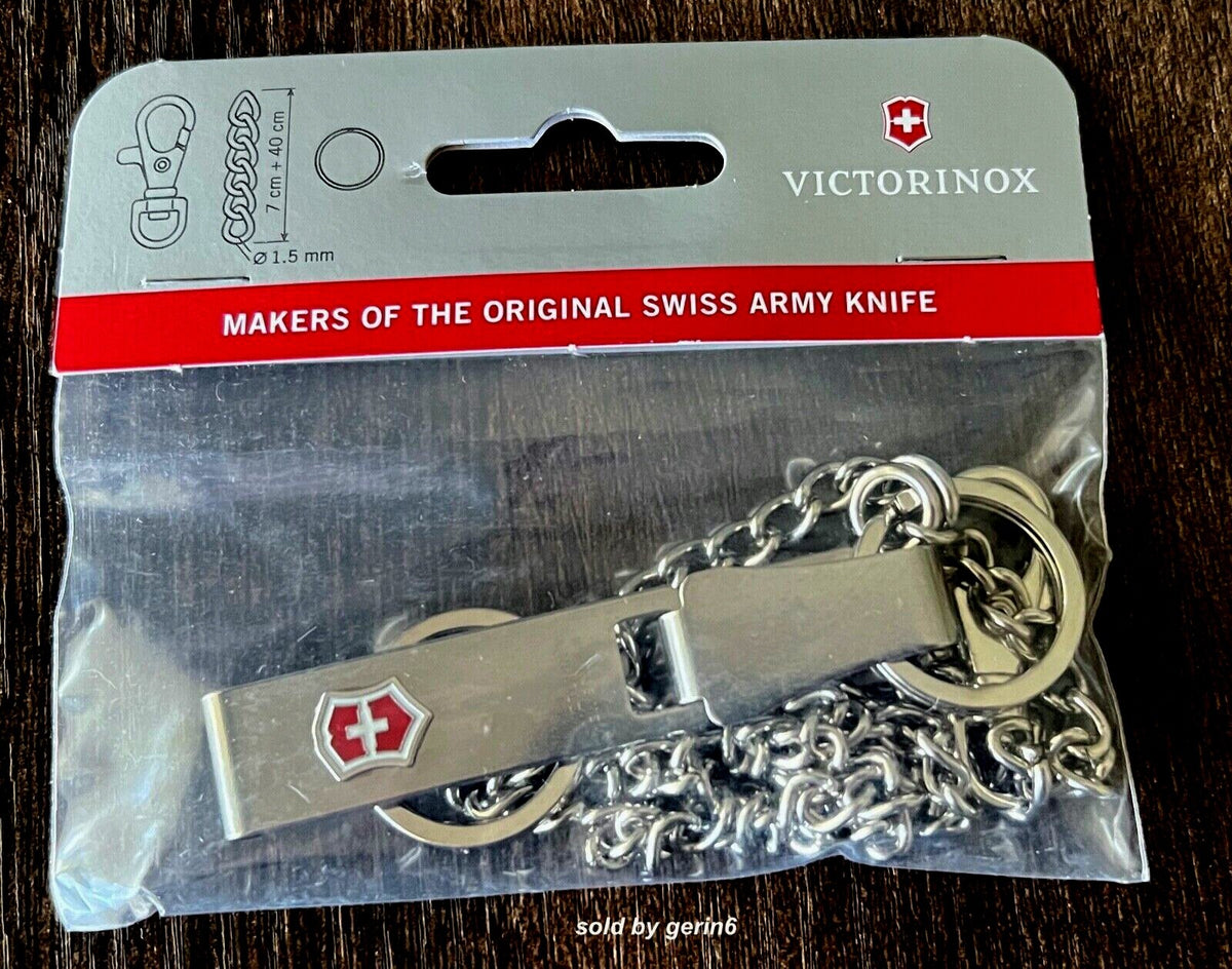 Victorinox Swiss Army Belt Clip with Chains - Stainless Steel, 16in & 4in