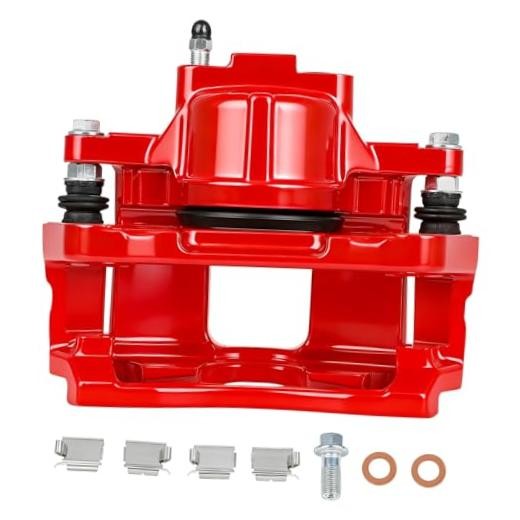 Front & Rear Disc Brake Caliper with Bracket for Chrysler Dodge Vehicles - Red