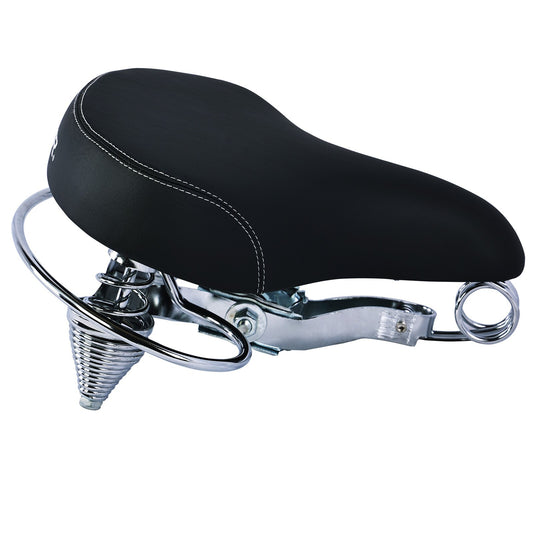 Comfortable Double Springer Bicycle Saddle with Gyro Spring - Wide Shock Absorbing Bike Seat