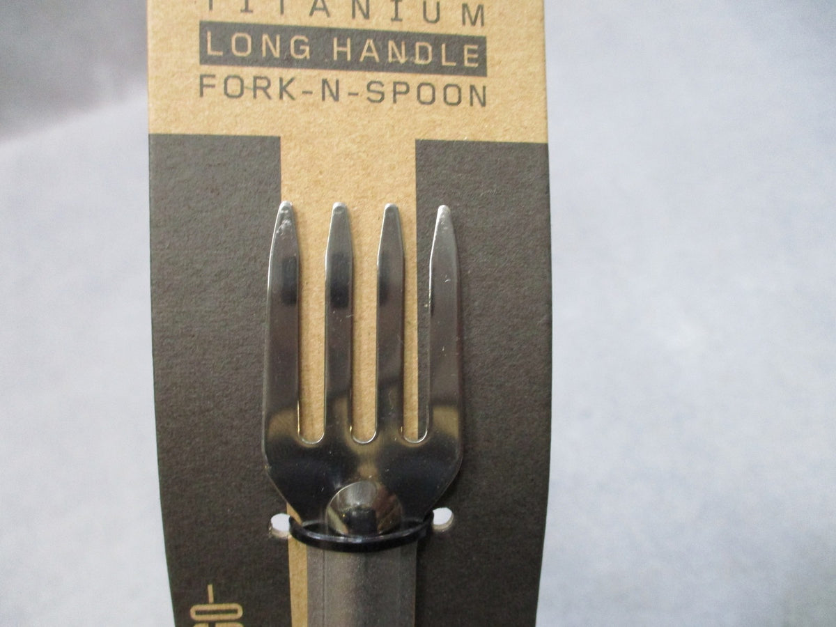 Titanium Camping Utensil Fork and Spoon Long Handle Lightweight Outdoor Tool