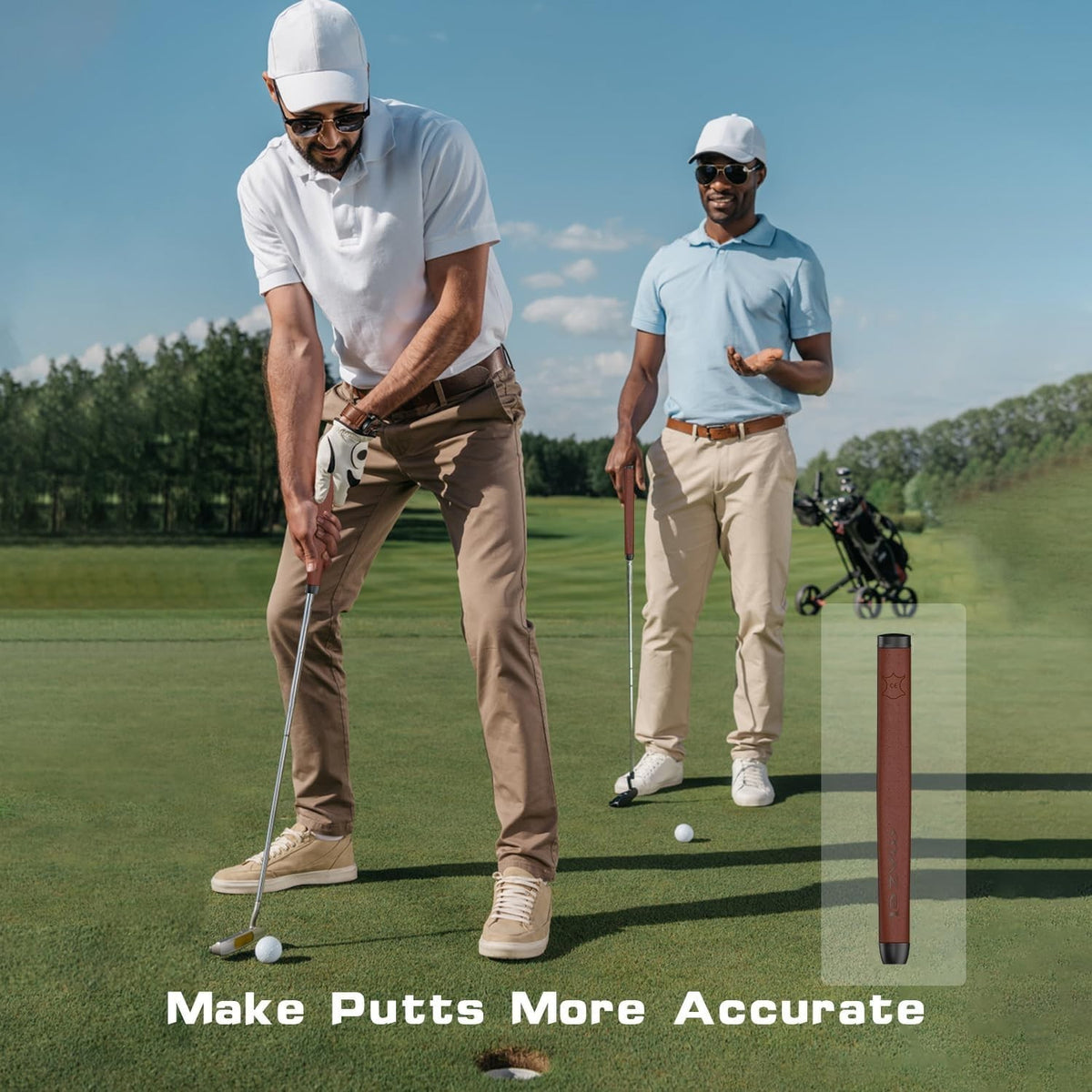 Lightweight Faux Leather Golf Putter Grip - Enhance Control & Consistency
