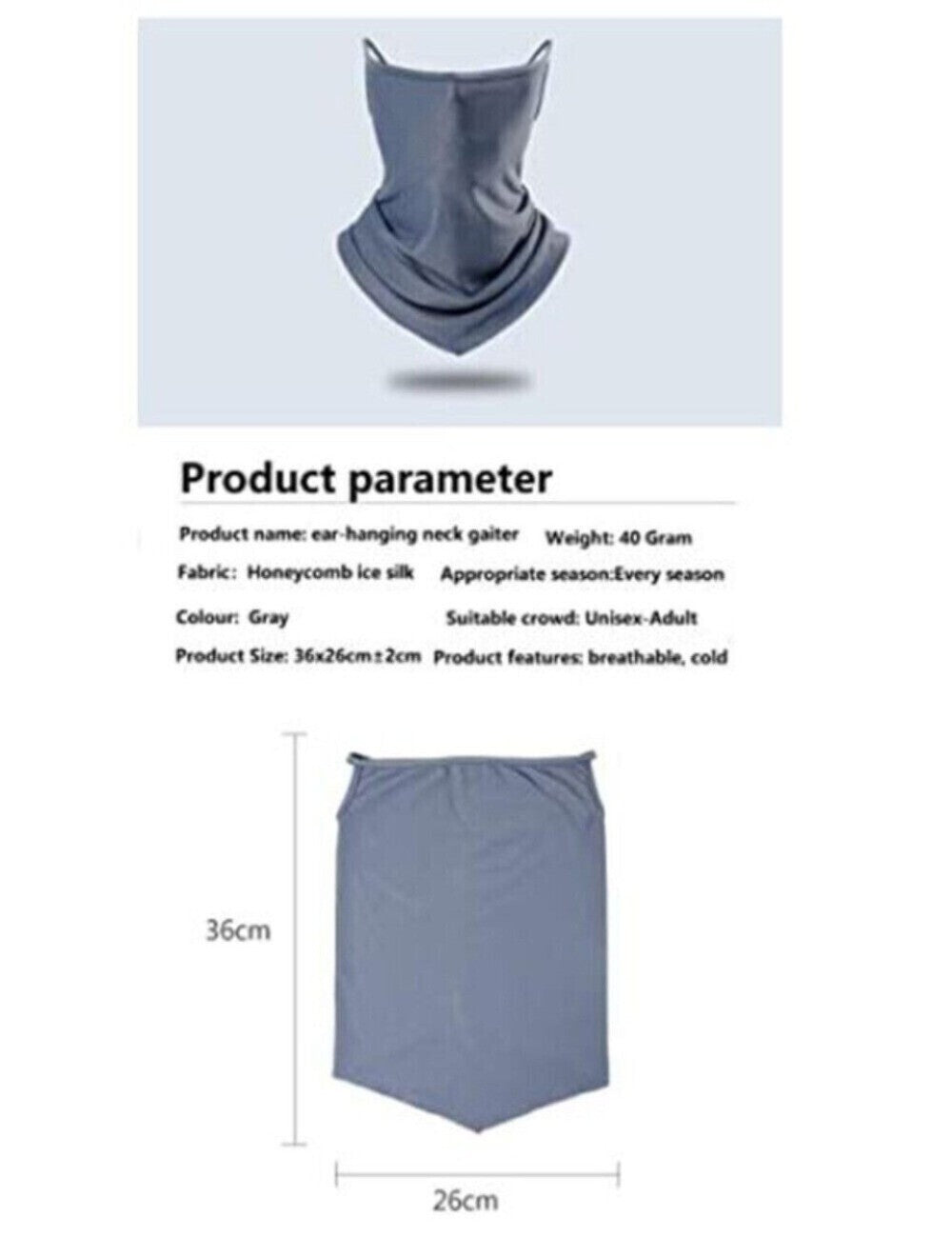 UV Protection Cooling Neck Gaiter Face Mask Cover for Outdoor Sports