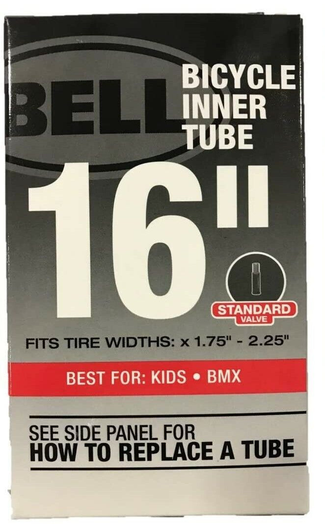 16-Inch Bicycle Inner Tube with Schrader Valve for Kids and BMX Bikes - Fits 1.75-2.25" Tires