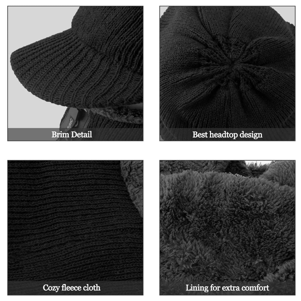 Winter Full Face Ski Mask Balaclava Windproof Fleece Neck Warmer - Black