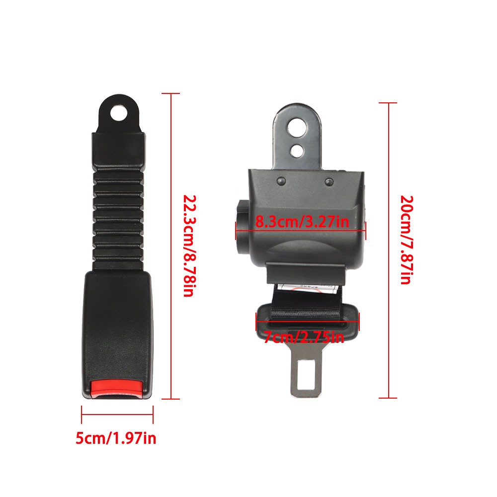 Retractable 42-Inch Seat Belt Set for Golf Carts - Fits EZGO, Yamaha, Club Car