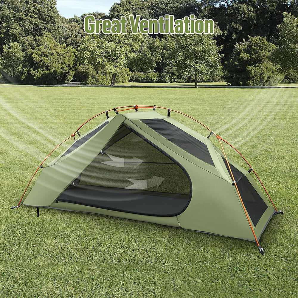 Outdoor Camping Tent and Cot Set with External Cover - Compact Elevated Design