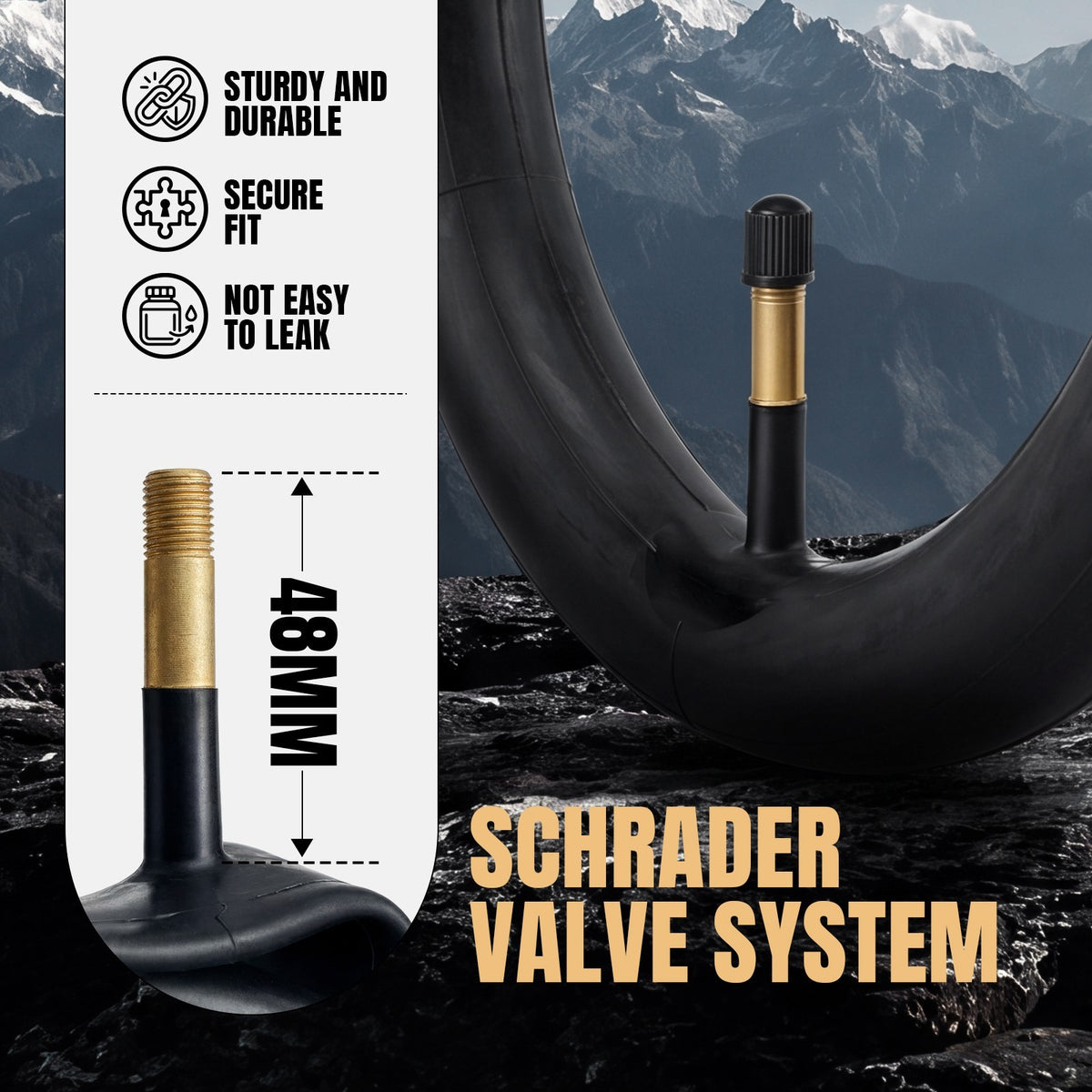700C Bike Inner Tubes - Fits 32-47C Road & City Bicycles, 48mm Schrader Valve