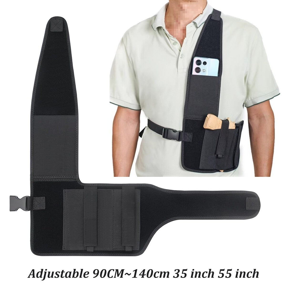 Universal Shoulder Gun Holster for Concealed Carry Adjustable Chest Pistol Holder