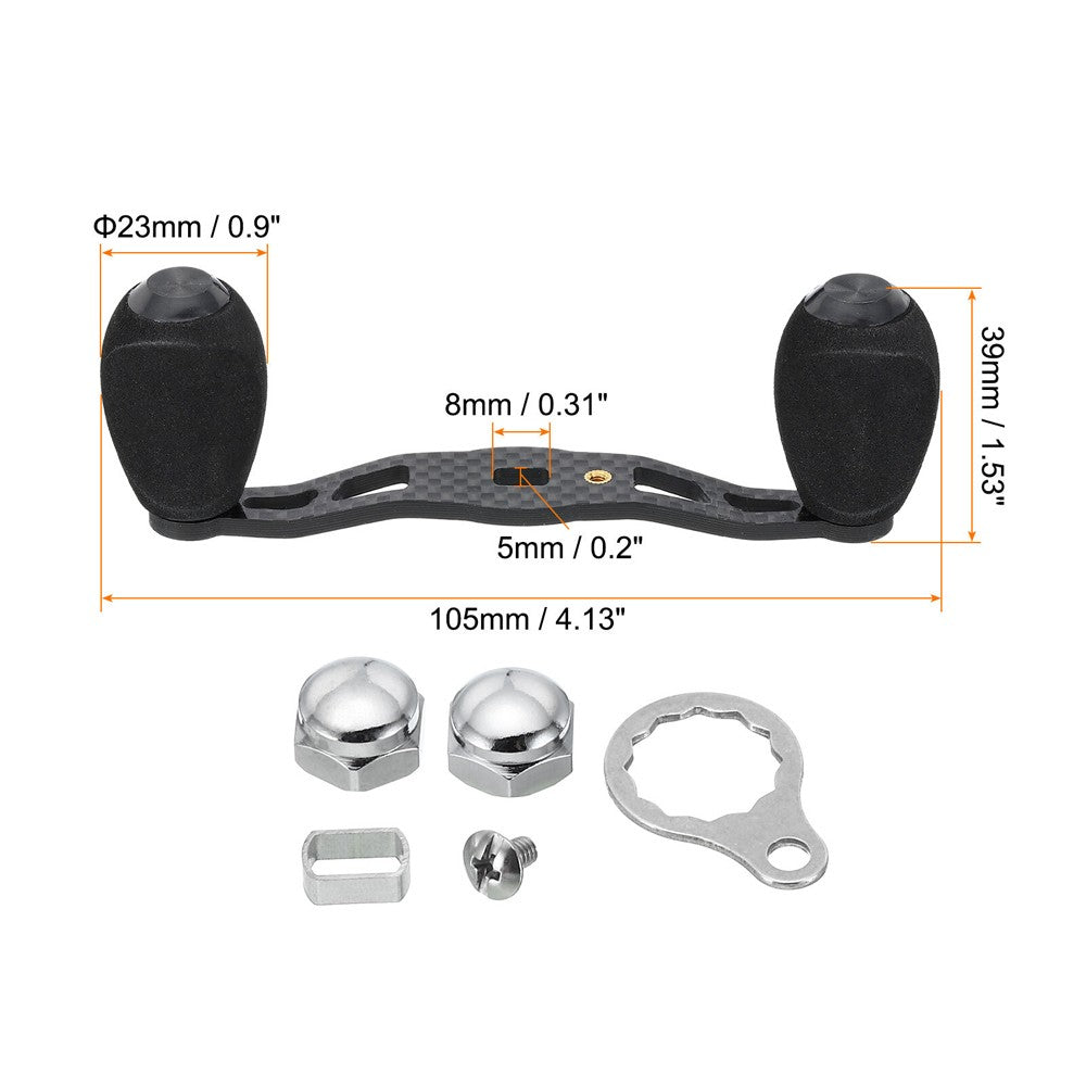 Carbon Fiber Left Right Baitcasting Reel Handle with EVA Knob Replacement