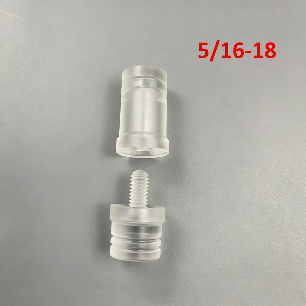 5/16x18 Joint Protectors for Billiard Cues, 2 Set — Clear/Black Plastic