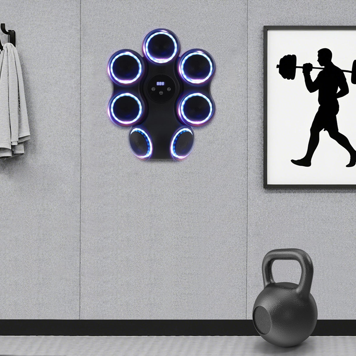 Interactive Boxing Trainer Wall Mount with 7 Targets & Bluetooth