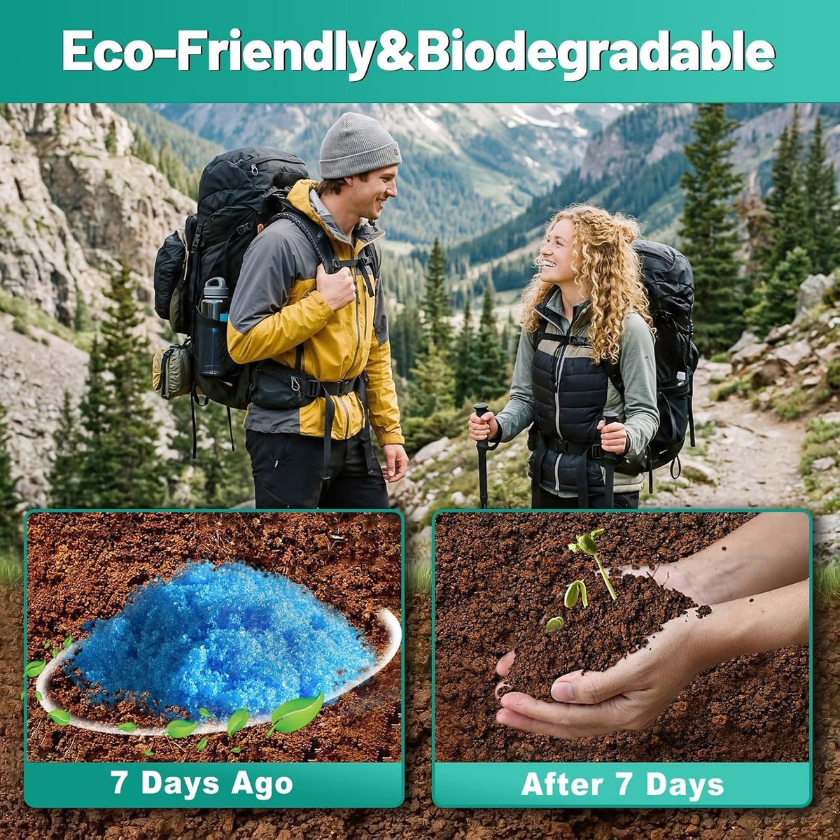Portable Toilet Gel Powder for Camping & Travel Eco-Friendly 50 Pack