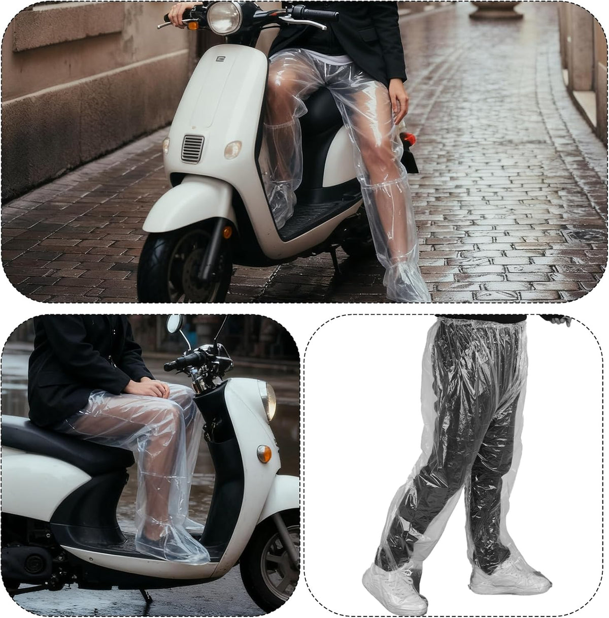 Disposable Waterproof Rain Pants Unisex Outdoor Long Tube Rainwear 4 Pack