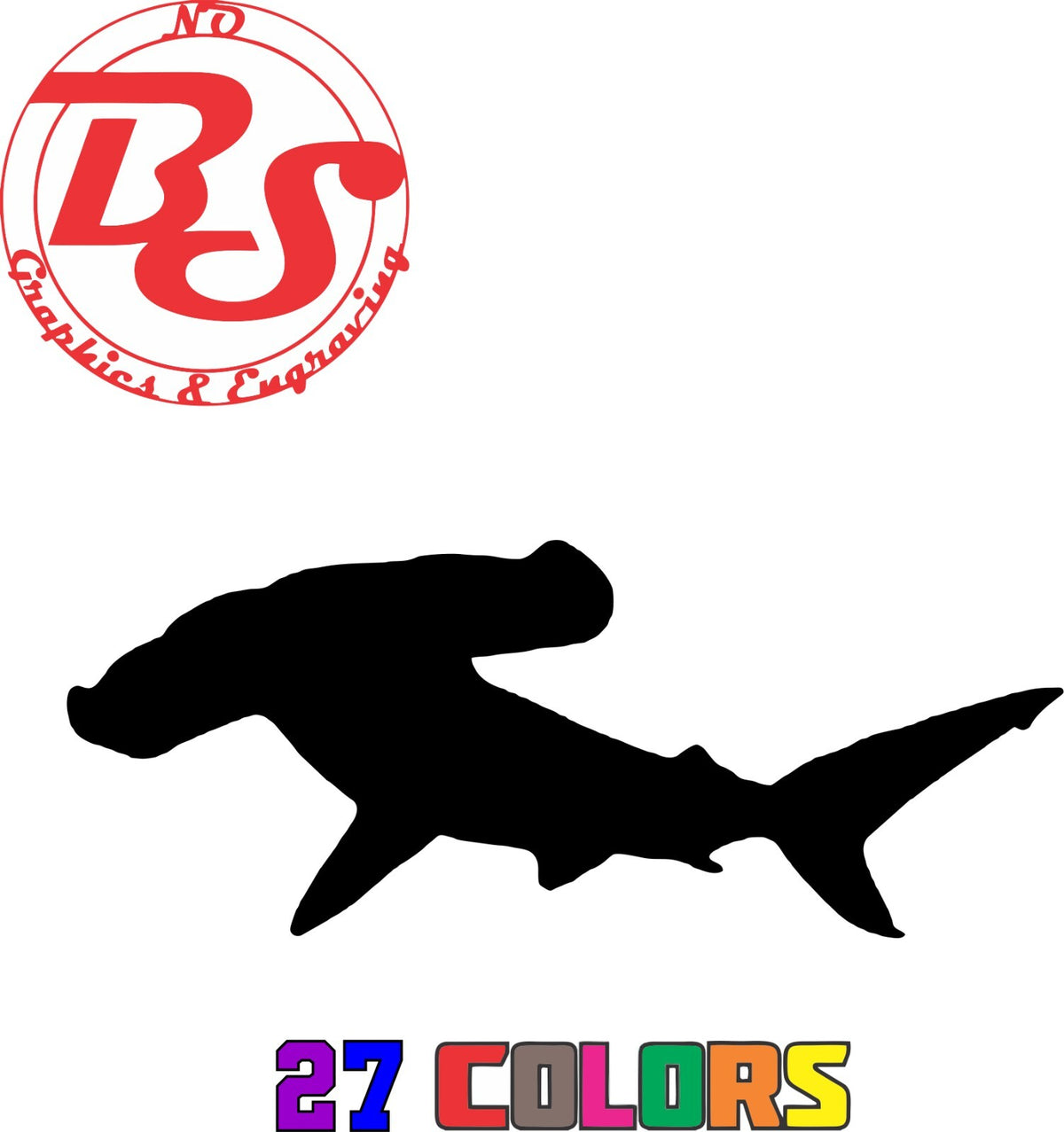6-Inch Ocean Fish Vinyl Decal - Shark Great White Hammerhead Ocean Salt Water Fish