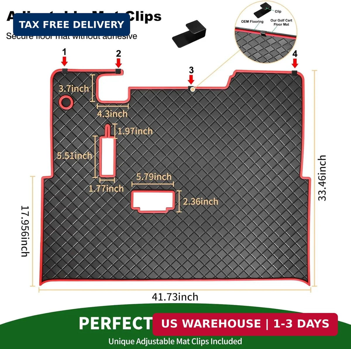 Golf Cart Floor Liner Mat 8mm Thick Rubber Full Coverage for EZGO TXT 1994-2025