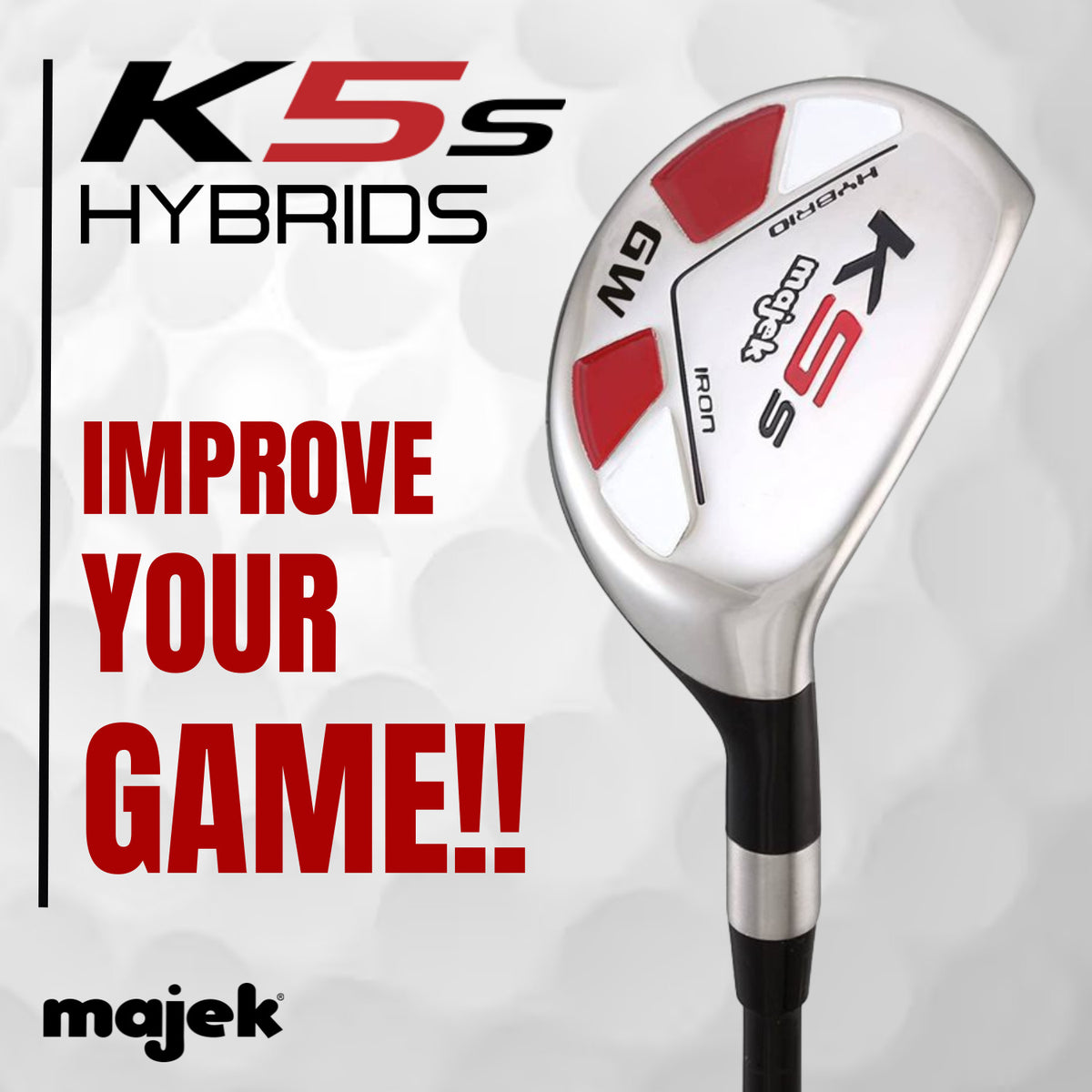 Senior Flex Golf Hybrid Club - 52° Right Handed Graphite Shaft +1"