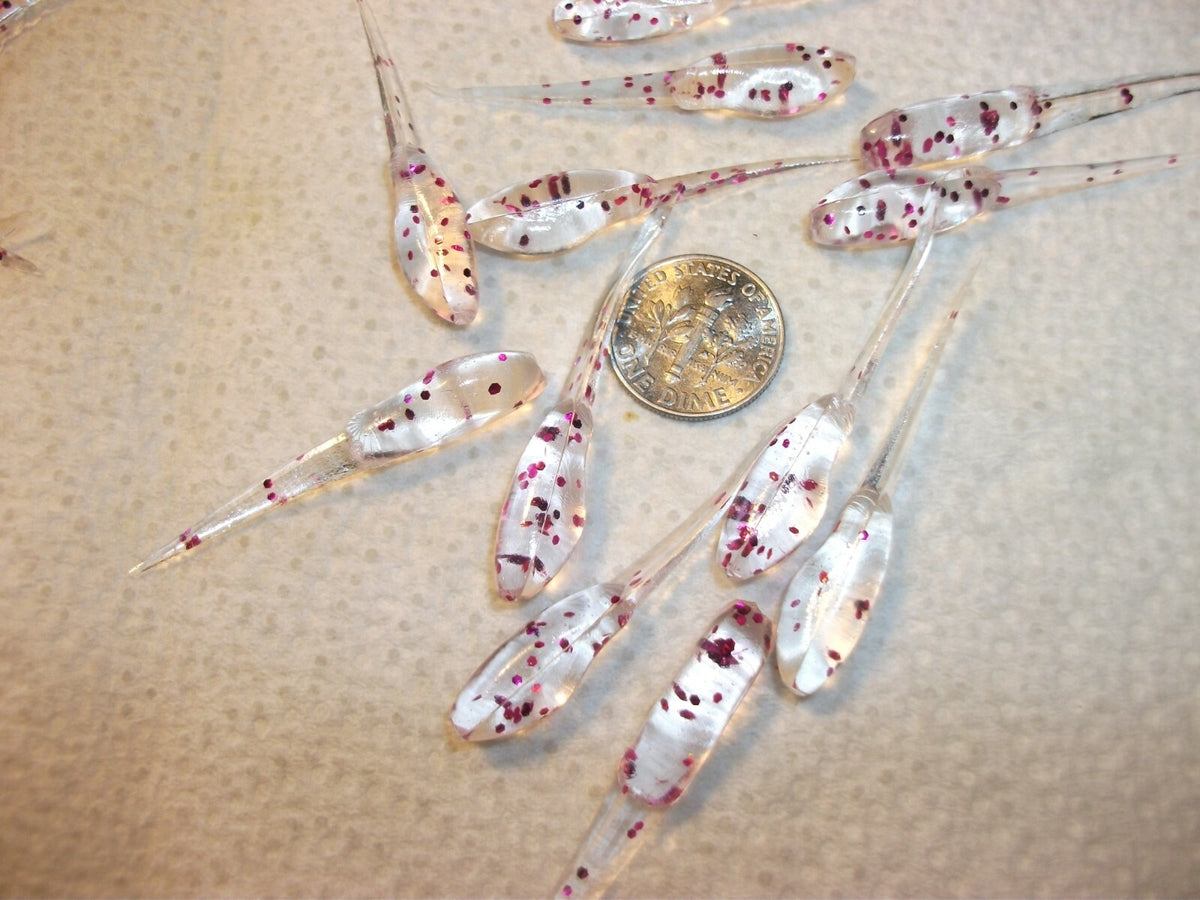 3/4-Inch Pink Glitter Soft Plastic Grubs for Crappie & Bass Fishing