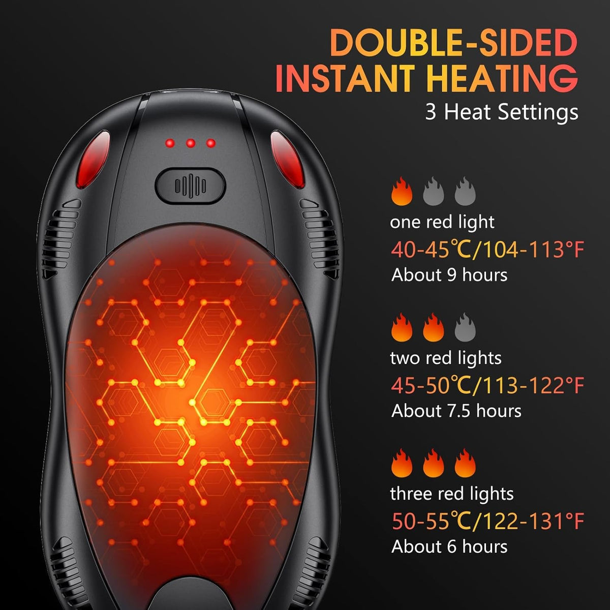 Rechargeable Hand Warmers 10000mAh Dual-Sided Portable Winter Gift Pack