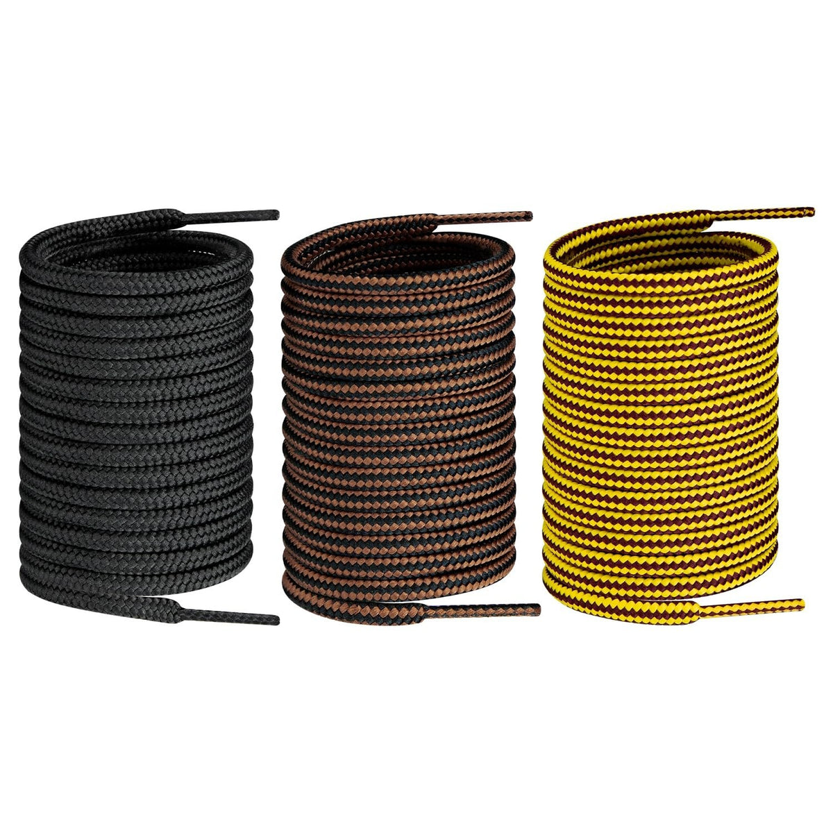Polyester Shoe Laces for Red Wing Boots - 2 Pairs, 72 Inch, Yellow & Brown