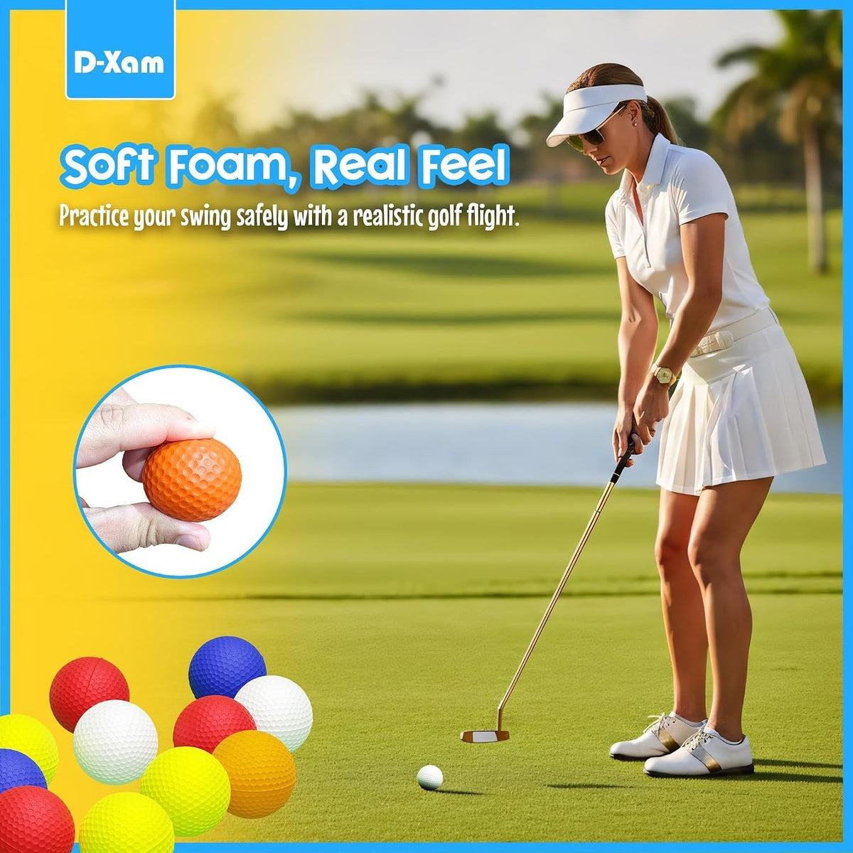Multicolor Foam Golf Practice Balls - Soft, Durable, Impact-Resistant for Indoor & Outdoor Golf Training