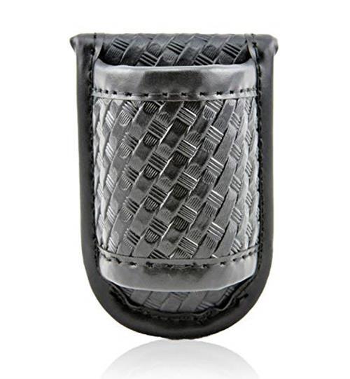 Duty Belt Flashlight Holder - Basketweave Synthetic Leather, Fits 2-2.25 inch Belts