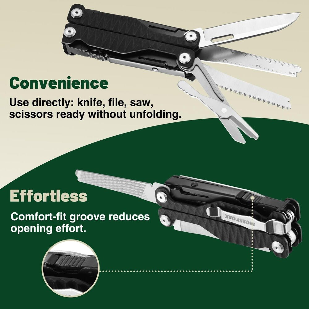 17-in-1 Multi Tool with CNC Steel Pliers for Camping, Hiking, Survival