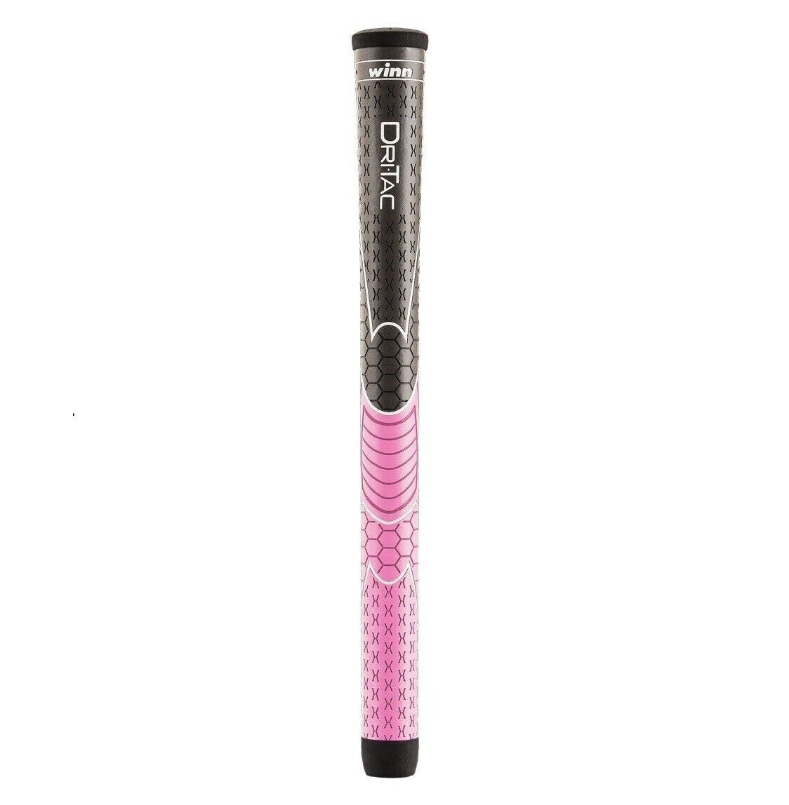 Golf Club Grips for Women - Winn DriTac Ladies Tapered Set of 6 Grey & Pink