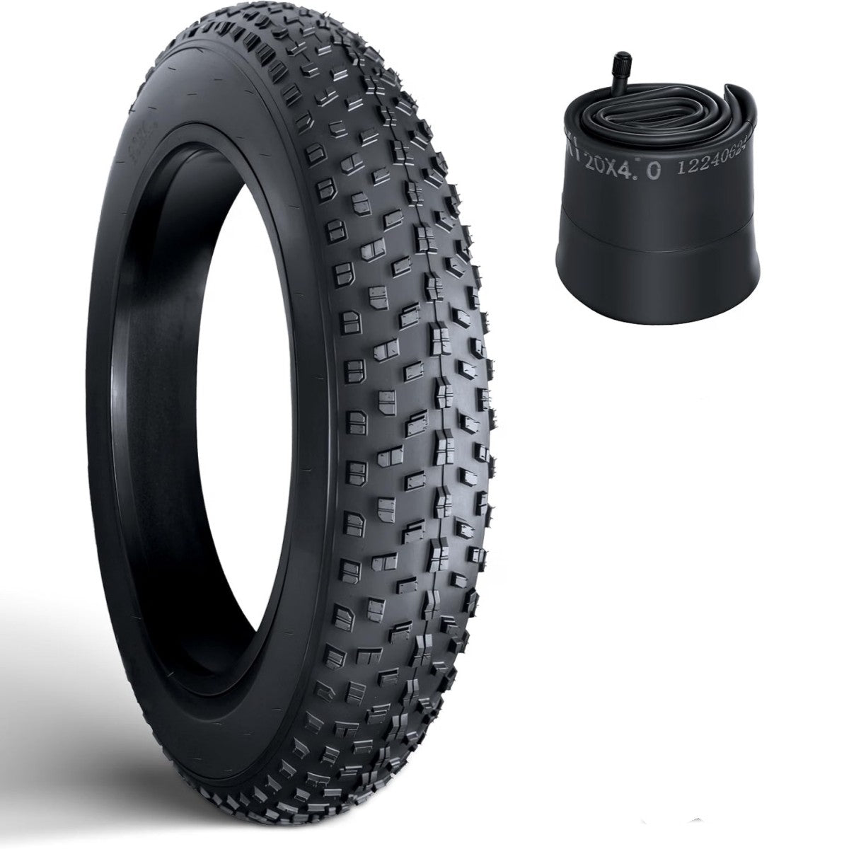 Fat Bike Tire and Inner Tube Set 20x4.0 for Mountain & Off-Road Biking