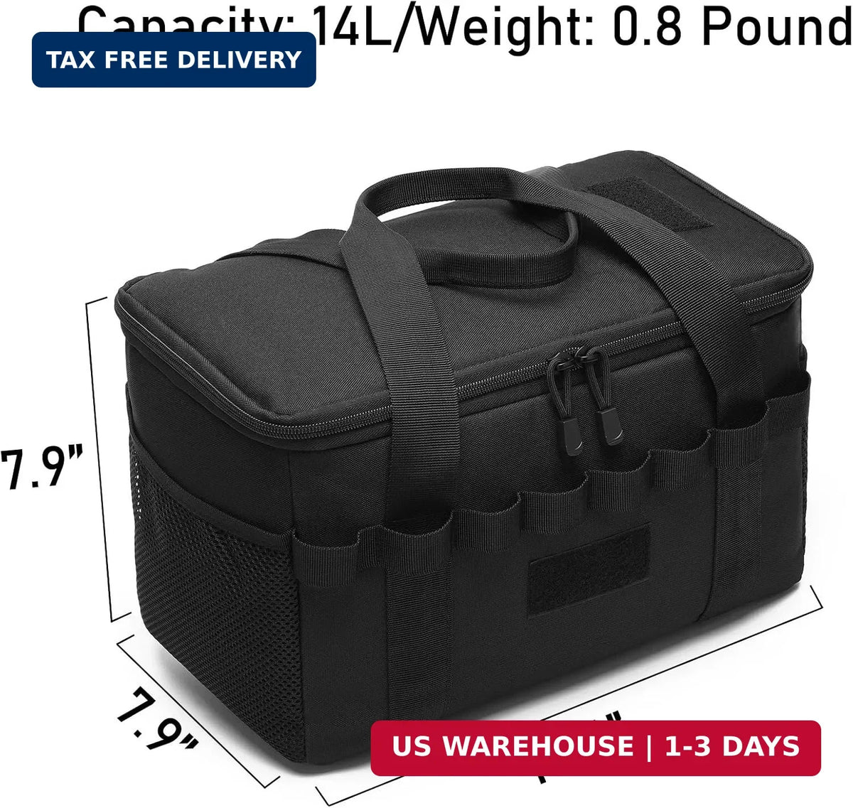 14L Tactical Camping Storage Bag with Organizer & Waterproof Bottom