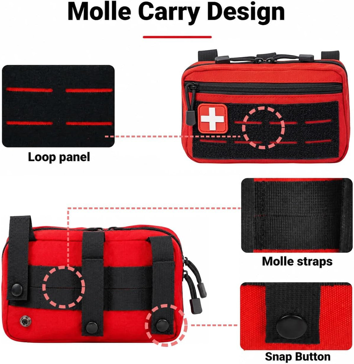 Hiking First Aid Kit Backpack Emergency Bag for Camping Hunting Travel
