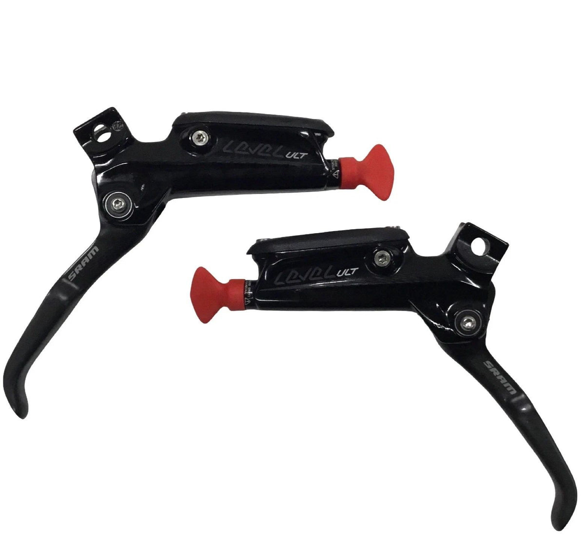 Hydraulic Disc Brake Set for Mountain Bikes - 2-Piston, Carbon Levers, DOT 5.1 Fluid