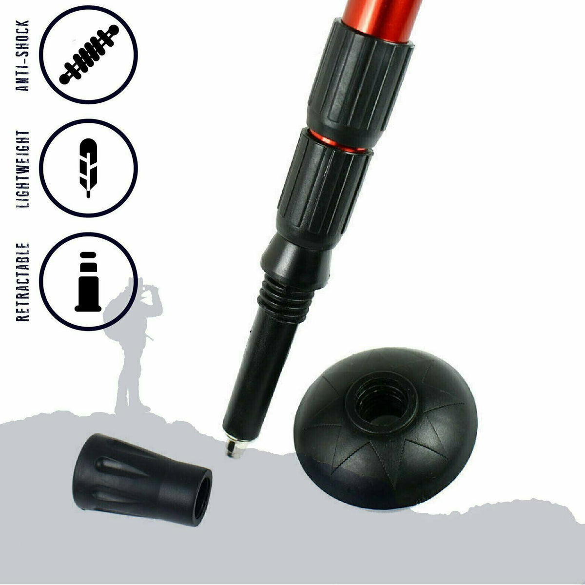 Adjustable Anti-Shock Hiking Poles - Lightweight Trekking Sticks for Outdoor Trails